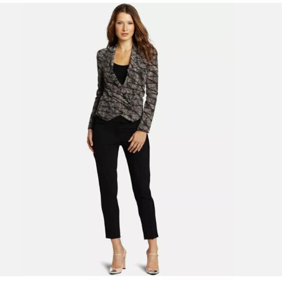 Rebecca Minkoff Becky Jacket Womens Pink Black 100% Silk Blazer Size Small - Picture 2 of 11